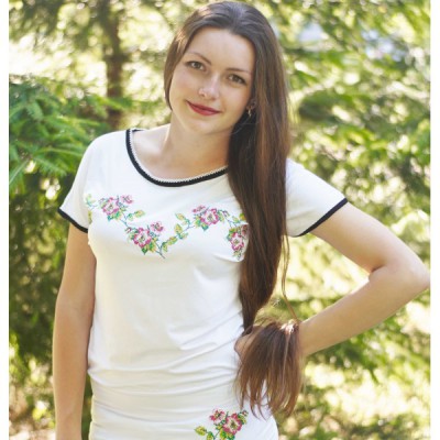Embroidered tunic "Patent Apple Blossom"